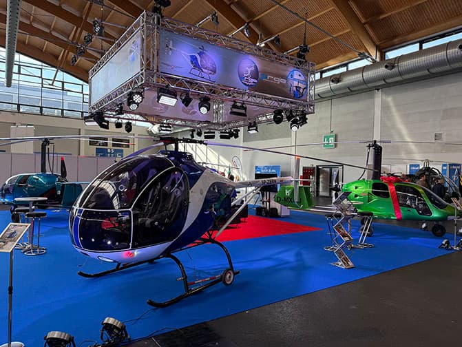 ARGO AH-22 helicopter on display at an air show